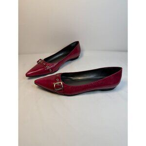 Naturalizer Flats Women Size 9M Maroon Pointed Toe Buckle Accent Casual Shoes